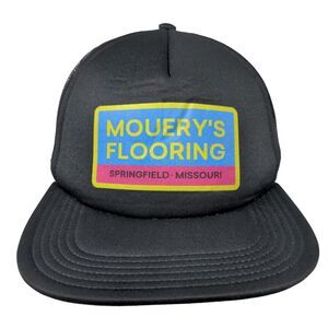 Mouery's Flooring Snapback Mesh Back Trucker Hat Black One Size Big X